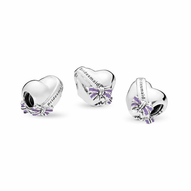 Pandora Best Bridesmaids Charm - Sterling Silver/Enamel/Purple - Canada | BE9854FW